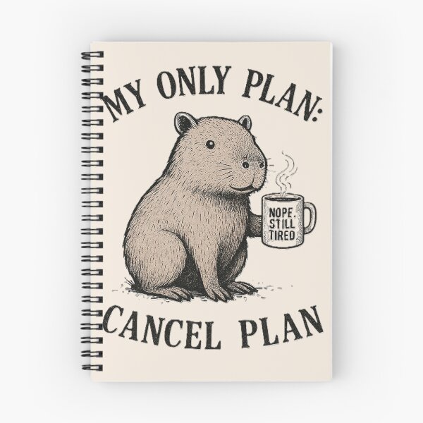 Item preview, My Only Plan Cancel Plan Funny Capybara Meme Nope Still Tired Introvert Humor Vintage Aesthetic designed and sold by Negisandeep studio.
