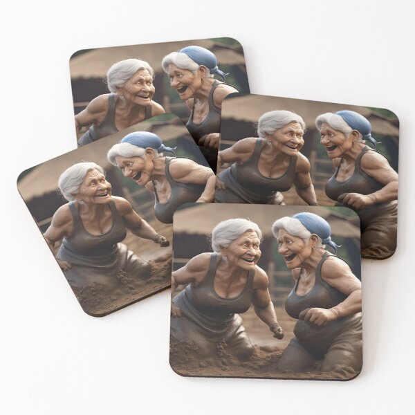 Item preview, Old women mud wrestling designed and sold by Colin Bentham.