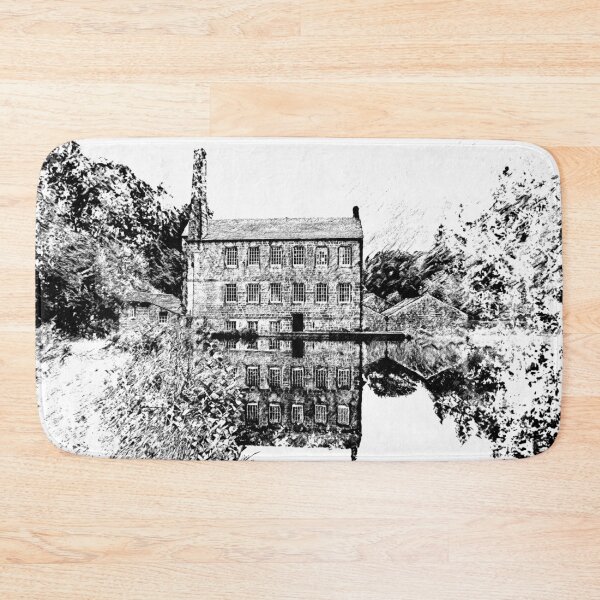 Item preview, Gibson Mill, Hardcastle Crags Sketch - Historic Yorkshire Mill Drawing - Atmospheric Landscape Art designed and sold by ArtworkNorth.