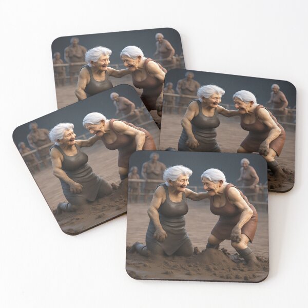 Item preview, Old women mud wrestling designed and sold by Colin Bentham.