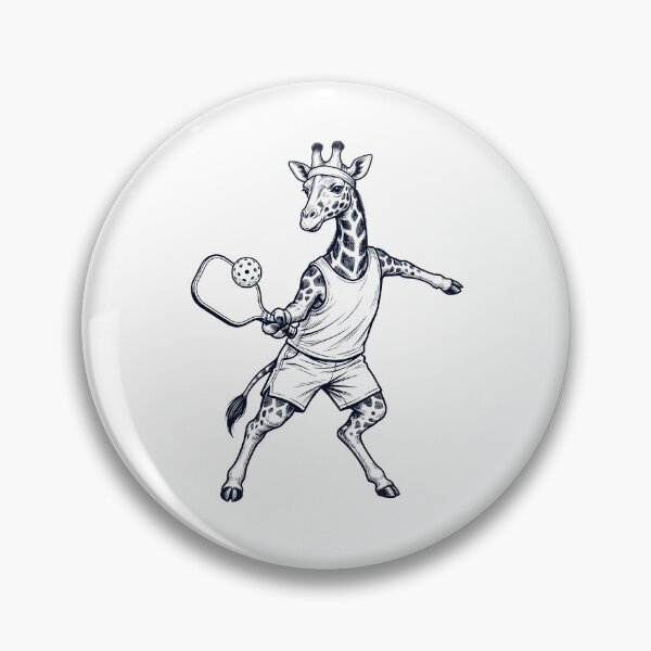 Item preview, Vintage Giraffe Playing Pickleball Player Animal Lover designed and sold by DoodleTortle.