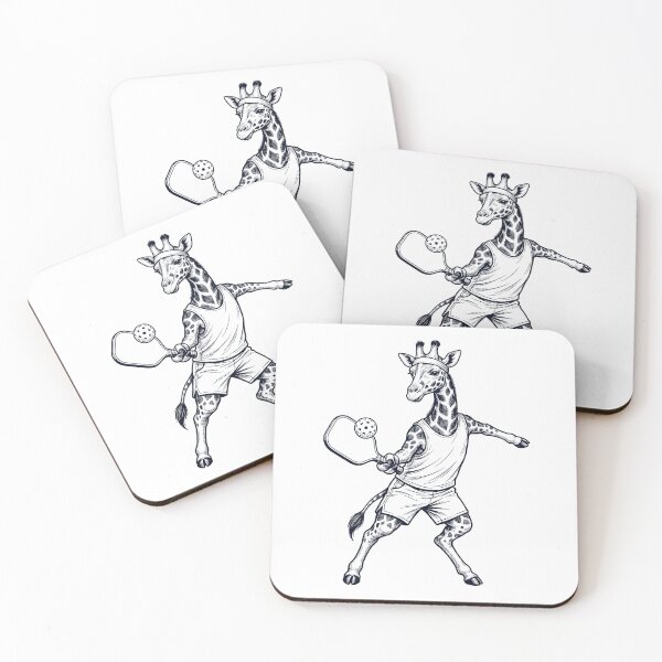 Item preview, Vintage Giraffe Playing Pickleball Player Animal Lover designed and sold by DoodleTortle.