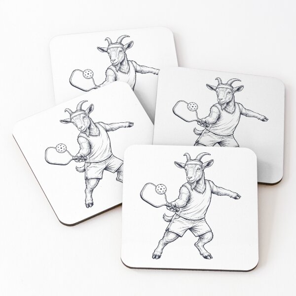 Item preview, Vintage Goat Playing Pickleball Player Animal Lover designed and sold by DoodleTortle.