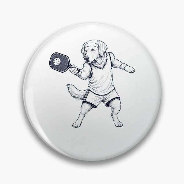 Item preview, Vintage Golden Retriever Playing Pickleball Player Dog Lover designed and sold by DoodleTortle.