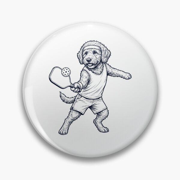 Item preview, Vintage Goldendoodle Playing Pickleball Player Dog Lover designed and sold by DoodleTortle.