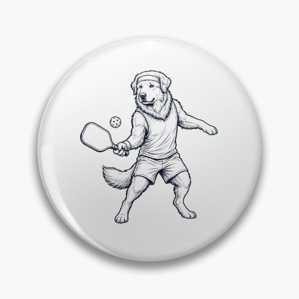 Item preview, Vintage Great Pyrenees Playing Pickleball Player Dog Lover designed and sold by DoodleTortle.