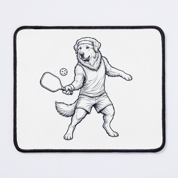 Item preview, Vintage Great Pyrenees Playing Pickleball Player Dog Lover designed and sold by DoodleTortle.