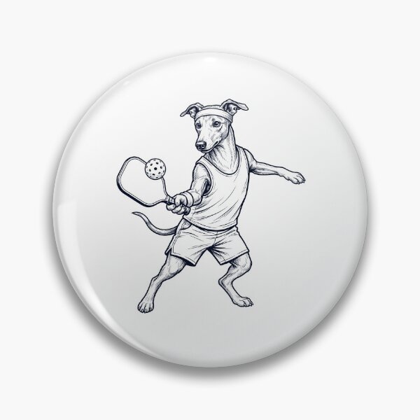 Item preview, Vintage Greyhound Playing Pickleball Player Dog Lover designed and sold by DoodleTortle.