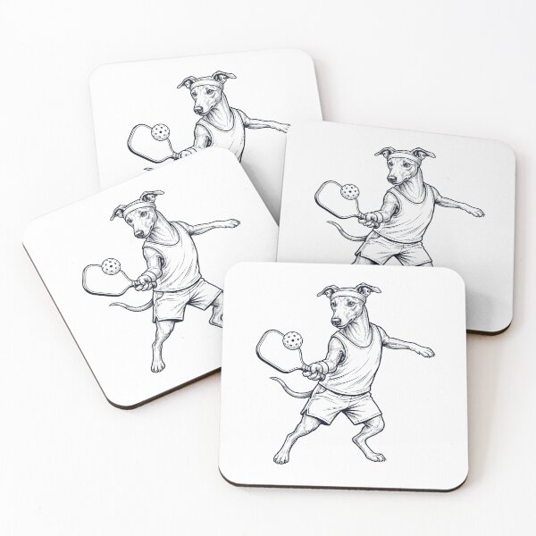 Item preview, Vintage Greyhound Playing Pickleball Player Dog Lover designed and sold by DoodleTortle.