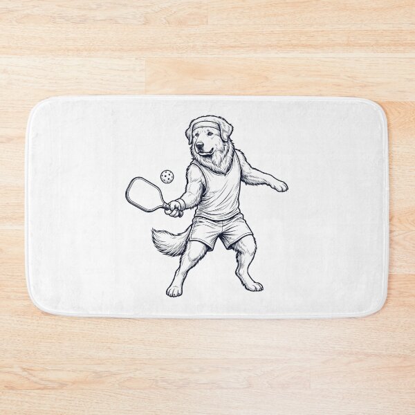 Item preview, Vintage Great Pyrenees Playing Pickleball Player Dog Lover designed and sold by DoodleTortle.