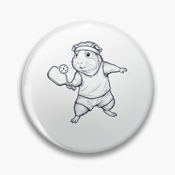 Item preview, Vintage Guinea Pig Playing Pickleball Player Animal Lover designed and sold by DoodleTortle.