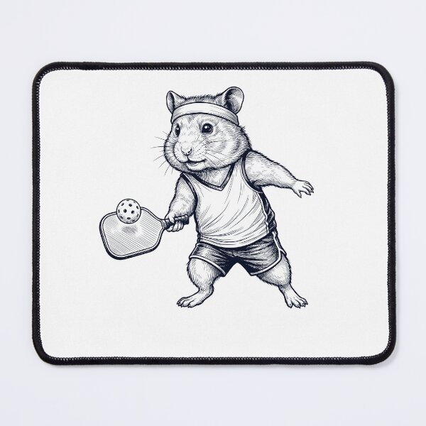 Item preview, Vintage Hamster Playing Pickleball Player Animal Lover designed and sold by DoodleTortle.