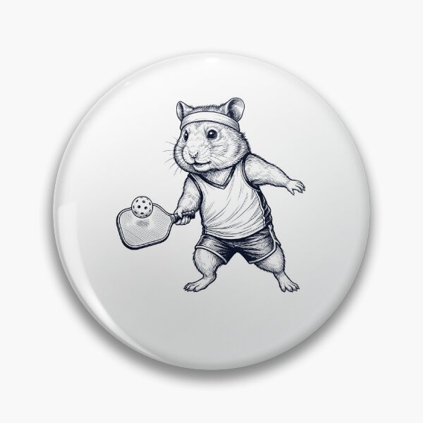 Item preview, Vintage Hamster Playing Pickleball Player Animal Lover designed and sold by DoodleTortle.