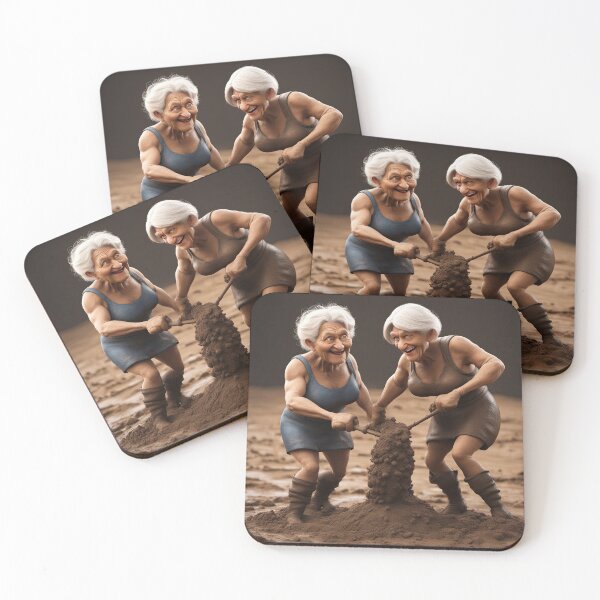 Item preview, Old women mud wrestling designed and sold by Colin Bentham.