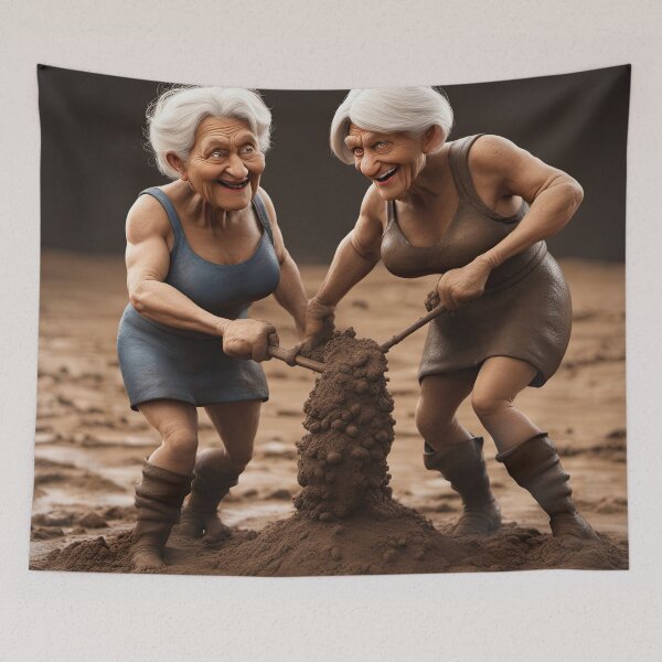 Item preview, Old women mud wrestling designed and sold by Colin Bentham.