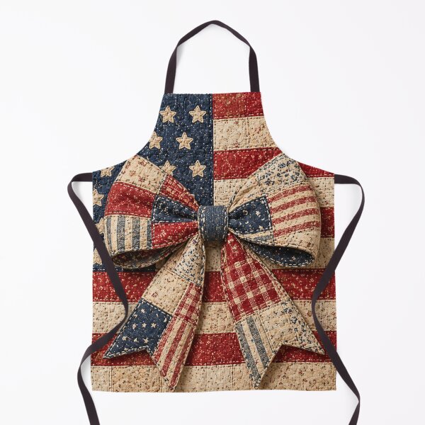 Item preview, Vintage Patchwork Flag Bow – Americana Quilt Style designed and sold by SweetLilith.