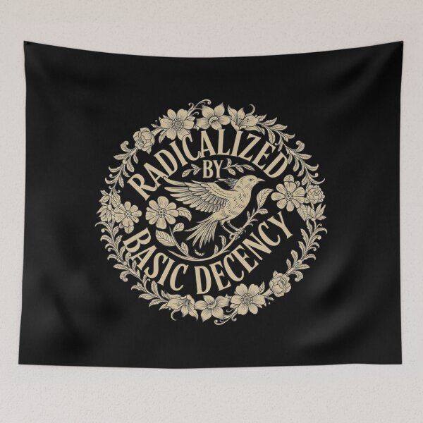 Item preview, Radicalized By Basic Decency, Vintage Floral Bird Activist, Social Justice designed and sold by toongstudio.