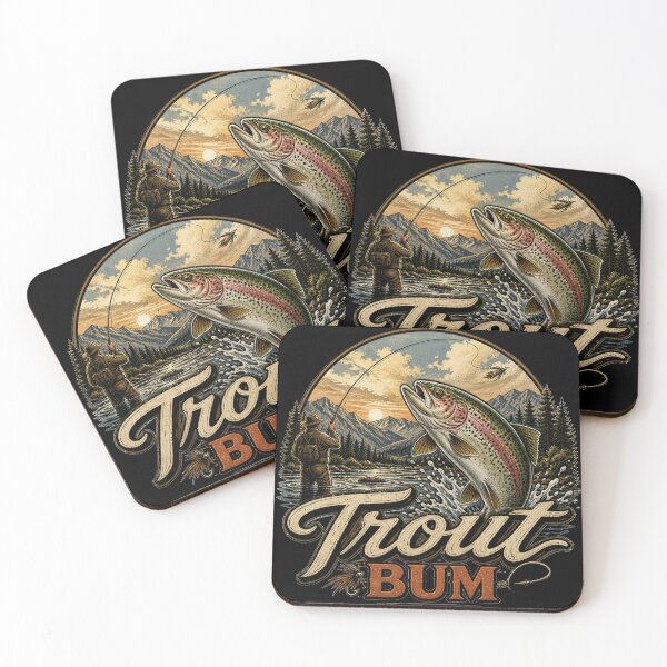 Item preview, Fly Fishing Landscape at Sunset | Trout River Vintage Outdoor Design designed and sold by Tomasz  Siennicki.