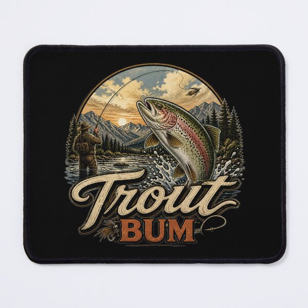 Item preview, Fly Fishing Landscape at Sunset | Trout River Vintage Outdoor Design designed and sold by Tomasz  Siennicki.