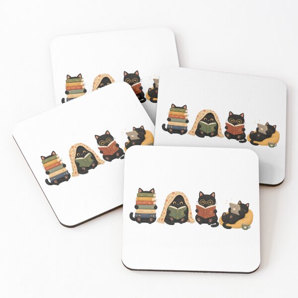Item preview, Black Cats Reading, Book Lover Cat designed and sold by OndaLifeCo.