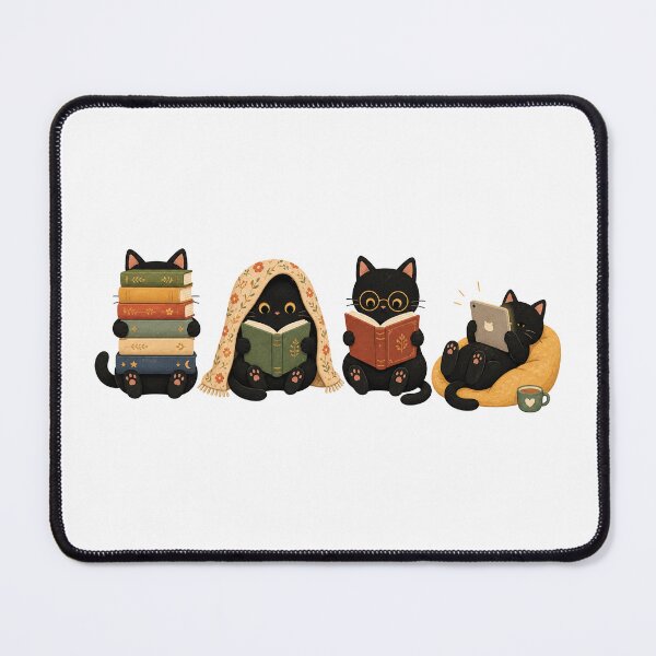Item preview, Black Cats Reading, Book Lover Cat designed and sold by OndaLifeCo.