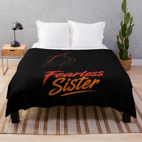 Item preview, Fearless Sister – Bold Female Climber Silhouette in Fiery Gradient designed and sold by EichStore.