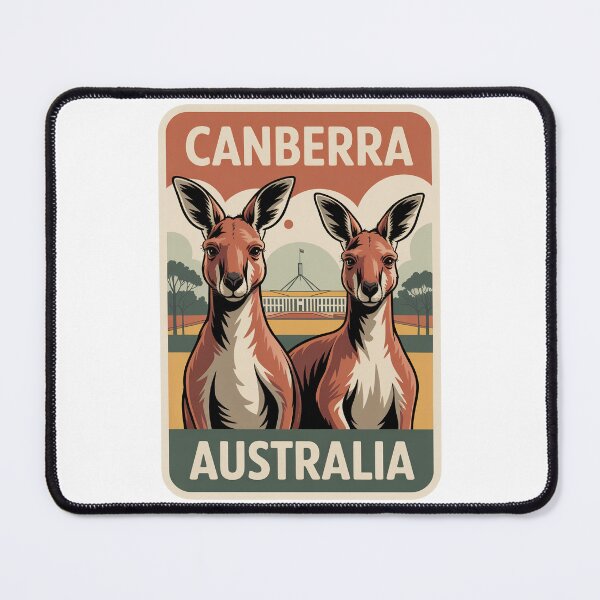 Item preview, Canberra Australia Kangaroo Sticker – Cute Retro Travel Design designed and sold by pod24.