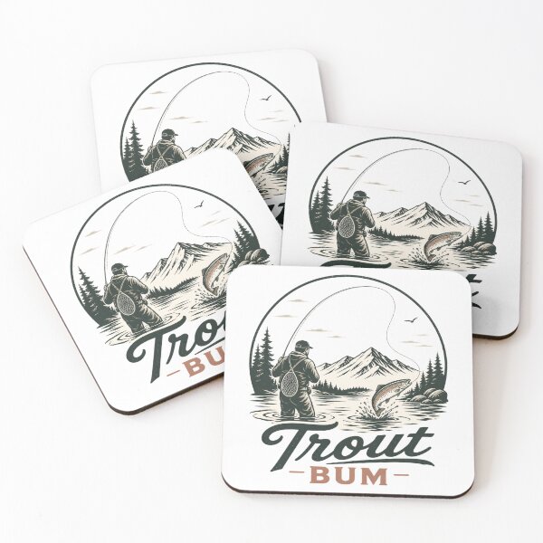 Item preview, Trout Bum Minimalist Fly Fishing | Vintage River Angler Design designed and sold by Tomasz  Siennicki.