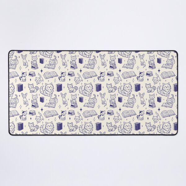 Item preview, Cute Cats and Books Doodle Seamless Pattern for Book Lovers in Cream designed and sold by WildLakePatterns.