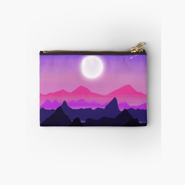 Item preview, Dreamy Neon Moon Over Mountain Purple Aesthetic Landscape designed and sold by thecoloursandme.