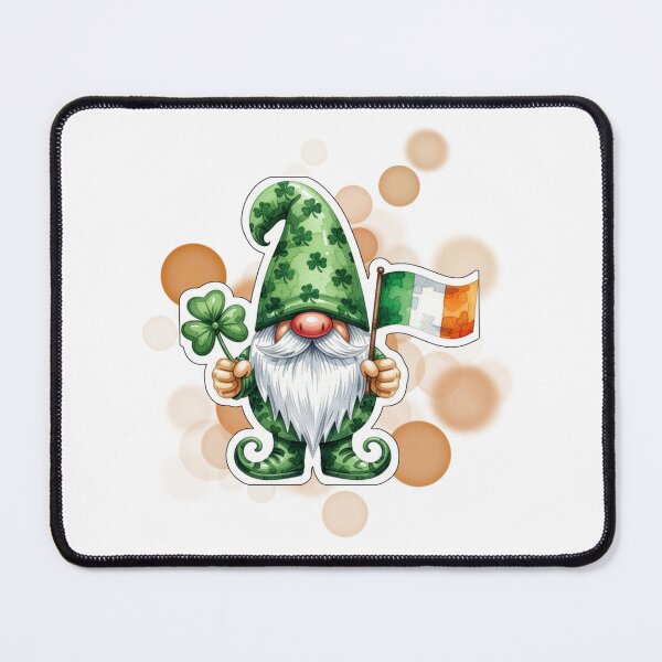 Item preview, Irish Leprechaun Holding Shamrock and Ireland Flag Design designed and sold by iamKRUK.