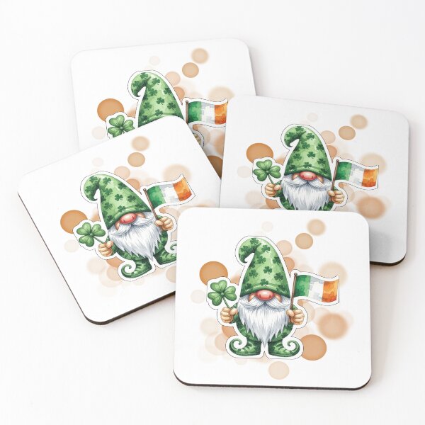 Item preview, Irish Leprechaun Holding Shamrock and Ireland Flag Design designed and sold by iamKRUK.