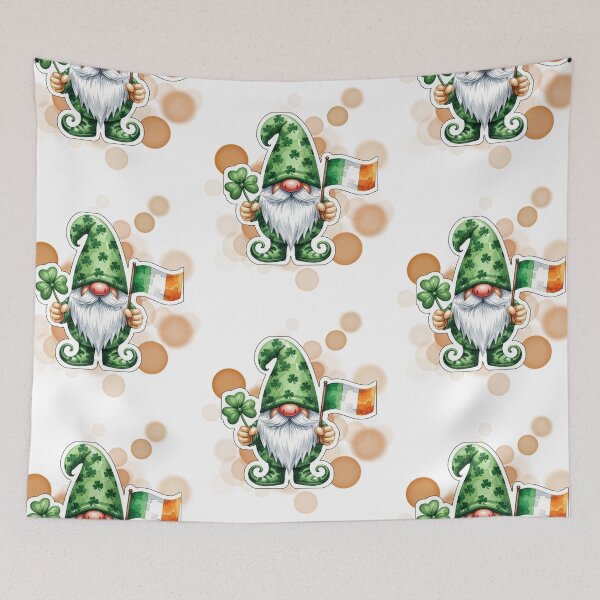 Item preview, Irish Leprechaun Holding Shamrock and Ireland Flag Design designed and sold by iamKRUK.