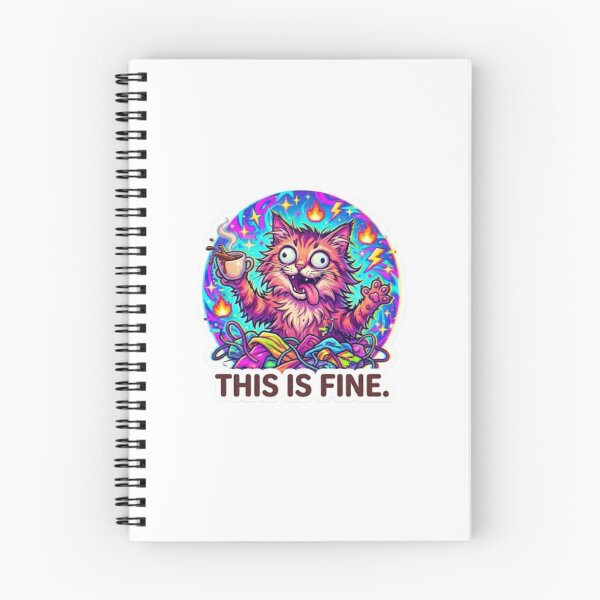 Item preview, This Is Fine Cat Meme designed and sold by Mad World Creations.