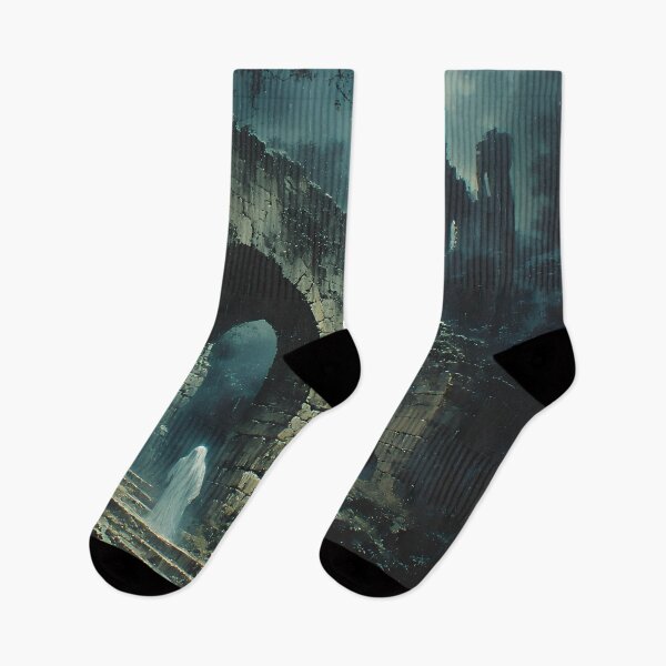 Item preview, Haunted Gothic Ruins Ghost Aesthetic – Dark Fantasy Medieval Archway Landscape designed and sold by cr6zym1nd.