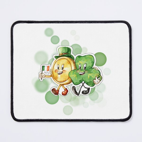 Item preview, Lucky Shamrock Character with Coin and Ireland Flag Design designed and sold by iamKRUK.