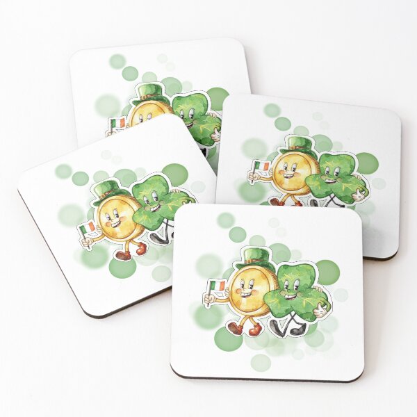 Item preview, Lucky Shamrock Character with Coin and Ireland Flag Design designed and sold by iamKRUK.
