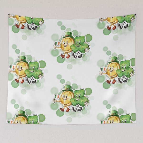 Item preview, Lucky Shamrock Character with Coin and Ireland Flag Design designed and sold by iamKRUK.