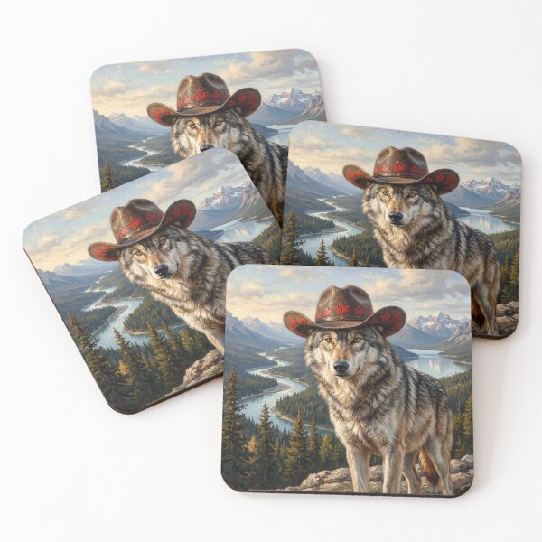 Item preview, Canadian Cowboy Wolf Majestic Oil Painting Meme designed and sold by ryanguas.