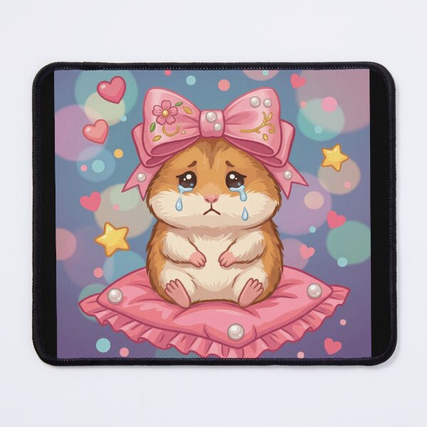 Item preview, 3D Render Sad Hamster Pink Bow Coquette Meme designed and sold by ryanguas.