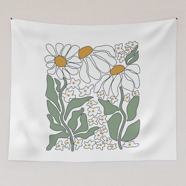 Item preview, Boho Daisy Floral Retro Matisse Inspired Abstract Painting Aesthetic Flower Art designed and sold by Miumed.