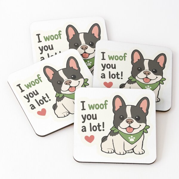 Item preview, French Bulldog Sticker Cute – I Woof You a Lot Funny Dog Sticker designed and sold by Olivra.