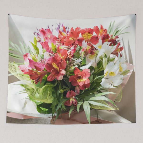 Item preview, Vibrant Gift-wrapped Bouquet of Multicolored Alstroemerias designed and sold by Georgia Mizuleva.
