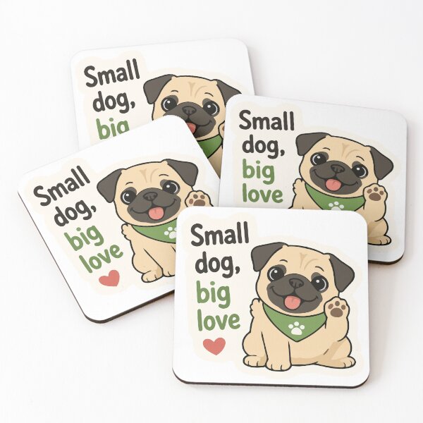 Item preview, Pug Sticker Cute – Small Dog Big Love Funny Dog Sticker designed and sold by Olivra.
