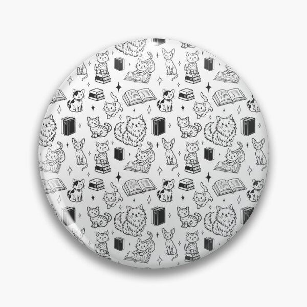 Item preview, Cute Cats and Books Doodle Seamless Pattern for Book Lovers designed and sold by WildLakePatterns.