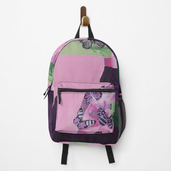 Item preview, Abstract pink portrait of a woman with butterflies designed and sold by pencilIDK.