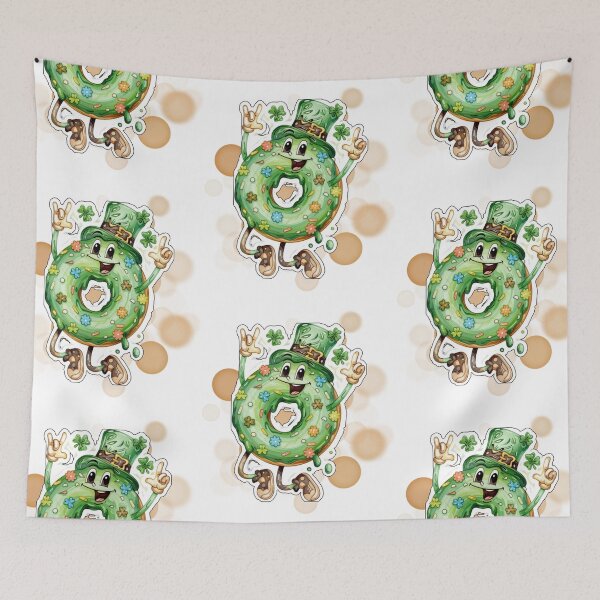 Item preview, St Patricks Donut Green Irish Hat Cute Shamrock Dessert Design designed and sold by iamKRUK.