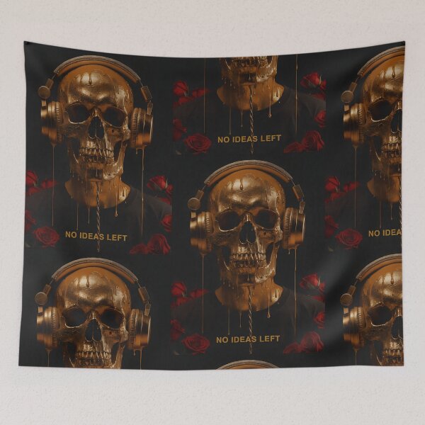 Item preview, Music Producer Skull Headphones, No Ideas Left, DJ Producer Design designed and sold by Mono.fi Studios.