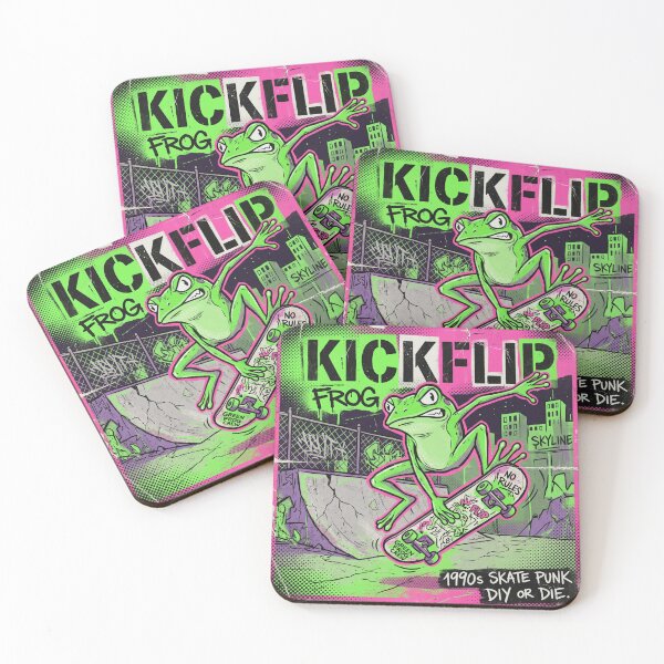 Item preview, 90s Skate Punk Kickflip Tree Frog Halftone designed and sold by ryanguas.