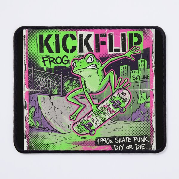 Item preview, 90s Skate Punk Kickflip Tree Frog Halftone designed and sold by ryanguas.